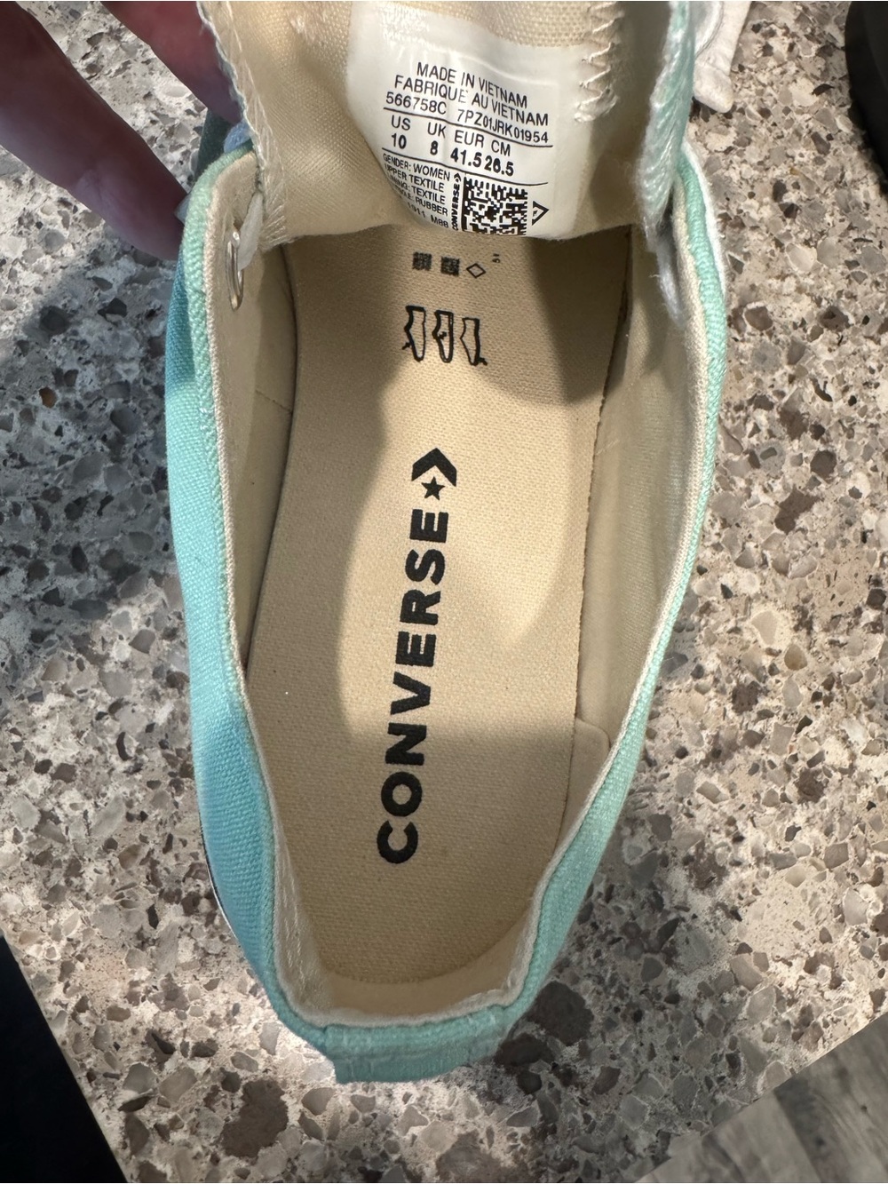 Converse Women Mint Green Low Top Canvas Sneakers - Picture 7 of 9